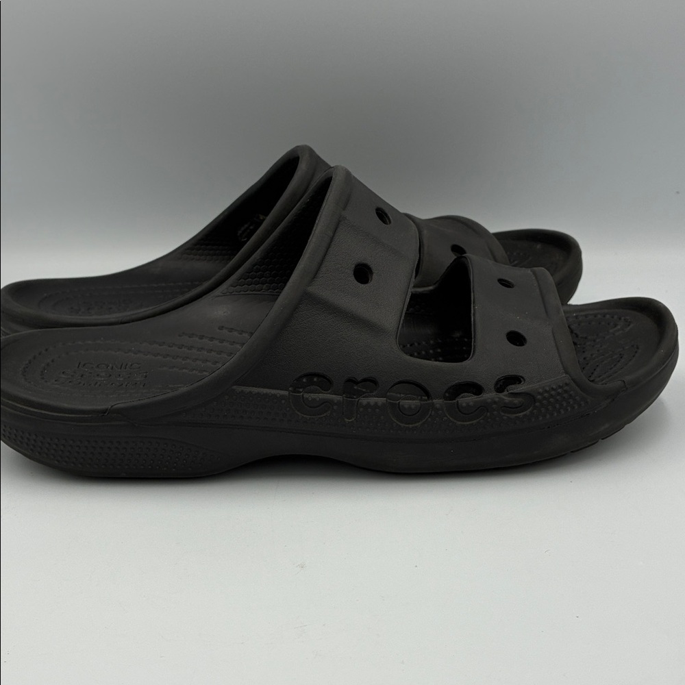 CROCS Baya Black Slide Sandals with Vent Holes Unisex M7 W9